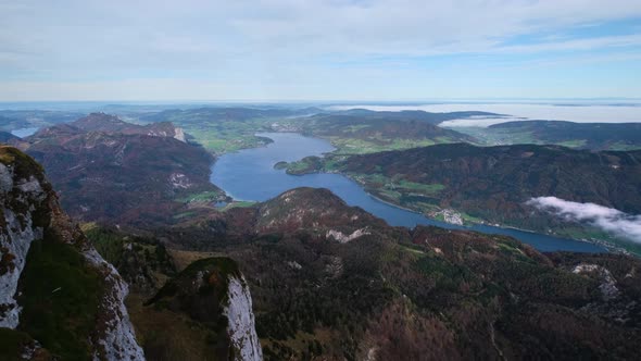 Autumn lakes view from Schafberg viewpoint, Austria