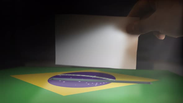 Digital Composite Hand Voting To National Flag OF Brazil alt