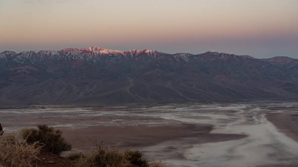 Sunrise on the Panamints from Dante's View - Death Valley National Park - Time lapse