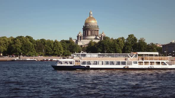 Pleasure Boat In The Center Of St. Petersburg