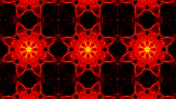 Red Fire Kaleidoscope Loop 4K 07