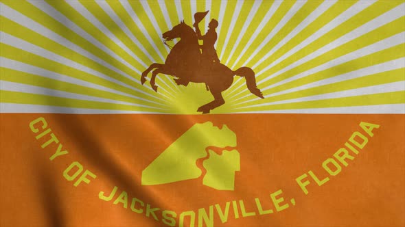 Jacksonville City Flag Waving in the Wind