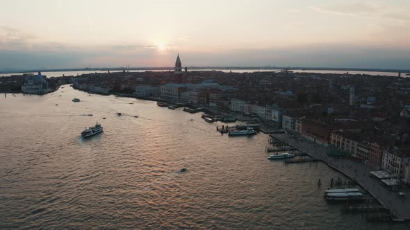 Panorama Photo of San Giorgio Maggiore Island in the Middle of Venetian Lagoon