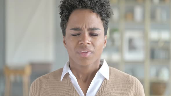 Portrait of Stressed African Girl Screaming So Loud