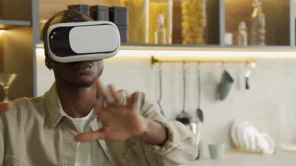 African American Man Experiences Virtual Reality Technology