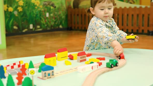 An Adorable Girl Playing Toys At Gyeonggi Children's Museum - medium shot