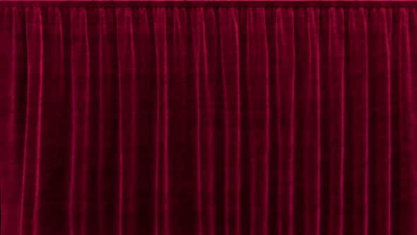Flying Sideways Red Velvet Curtain with Alpha Channel