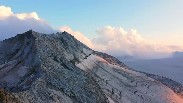 Flying over the Mountains Peaks alt