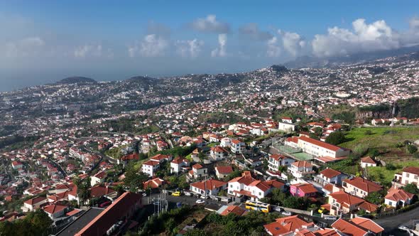 Capital of Funchal on Madeira Island Portugal Beautifull Panorma View Over the Hills and Mountains