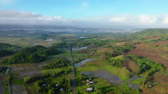 Aerial View of Rice Plantationterrace Agricultural Land of Farmers