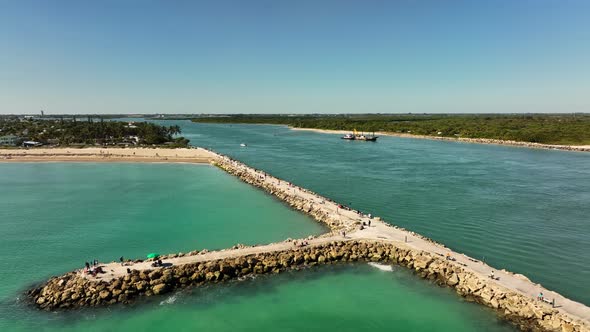 Drone Video Fort Pierce Jetty Florida 4k
