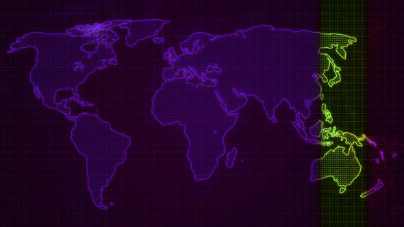 Purple Color Digital Scanning Earth Animation