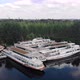 Aerial Drone Shot of Abandoned Boats on Parking - VideoHive Item for Sale