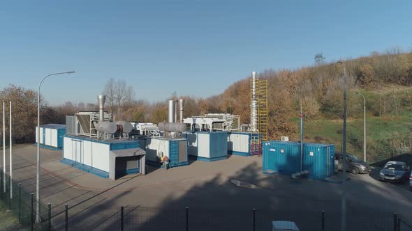 Waste Recycling View From the Height of the Special Equipment for Waste Processing Near Garbage