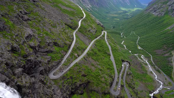 Trolls Path Trollstigen or Trollstigveien Winding Mountain Road