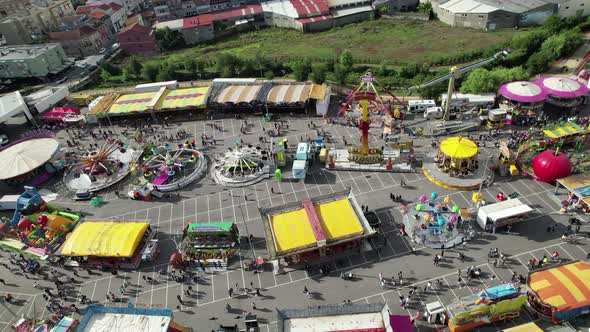 Aerial View of a Fairground in City