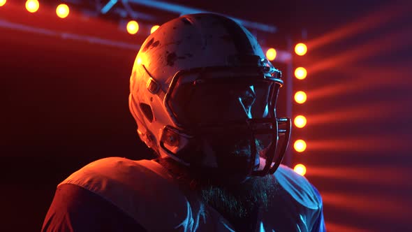 Silhouette of Confident Quarterback Looking Into Distance