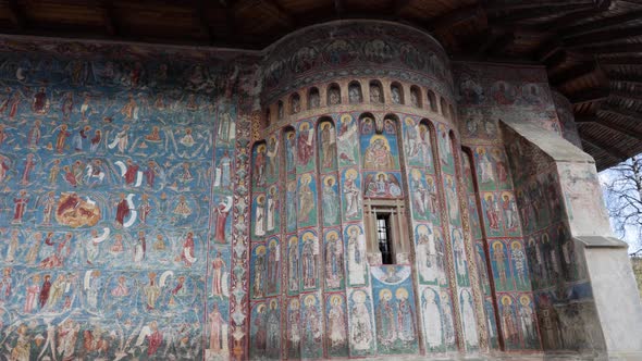 Wall Detail At Voronet Monastery, Moldavia, Romania