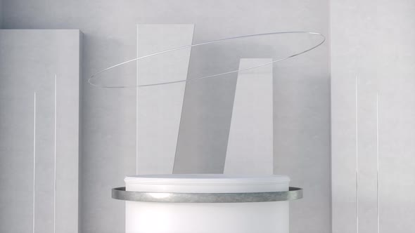 Elegant and modern product display background in white. 3d render