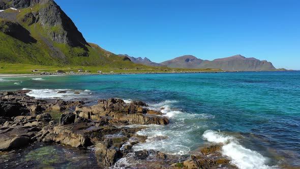 Beach Lofoten Islands Is an Archipelago in the County of Nordland, Norway