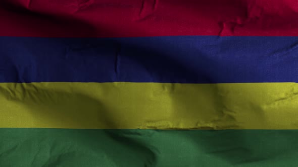 Mauritius Flag Textured Waving Background 4K