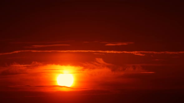 Big Sun with Clouds Sunrise Timelapse