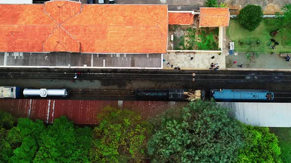 aerial view of a train station in campinas, brazil