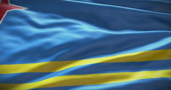 Aruba national flag background motion graphic looped