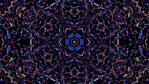 Abstract Kaleidoscope pattern with full colors. Magic mandala. 4k