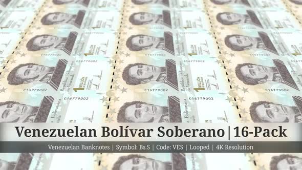 Venezuelan Bolívar Soberano | Venezuela Currency - 16 Pack | 4K Resolution | Looped