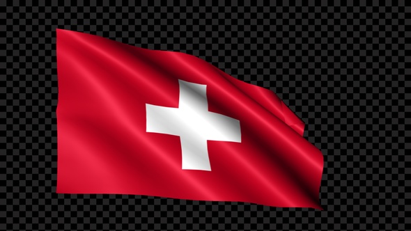 Switzerland Flag Blowing In The Wind