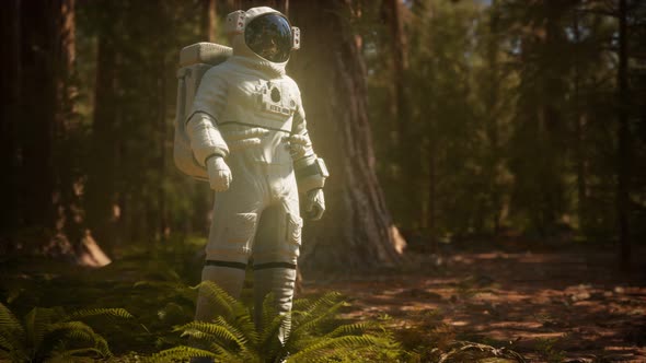 Lonely Astronaut in Dark Forest