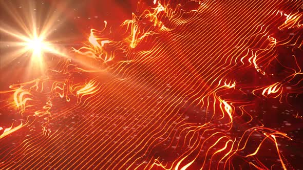 Space Lava Glowing Strings Stars Moving Background