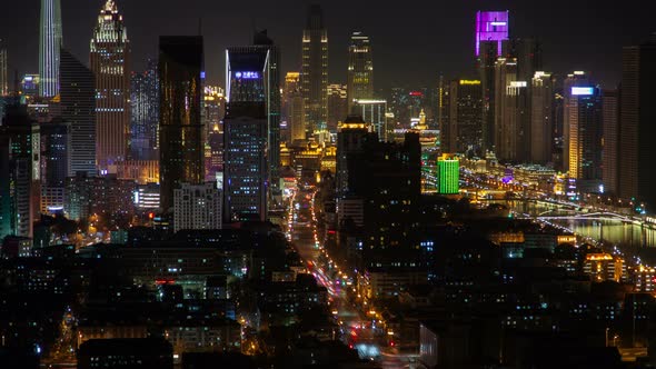 Tianjin City Buildings in Chinese Heping District Timelapse