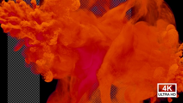 Red Color Abstract Smoke Collision 4K