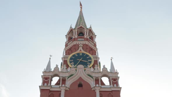 Spasskaya Tower of the Kremlin Moscow Big Clock and Bell Ringing