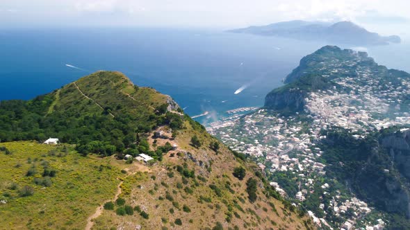 Capri Mountains and Sea in Summer Season