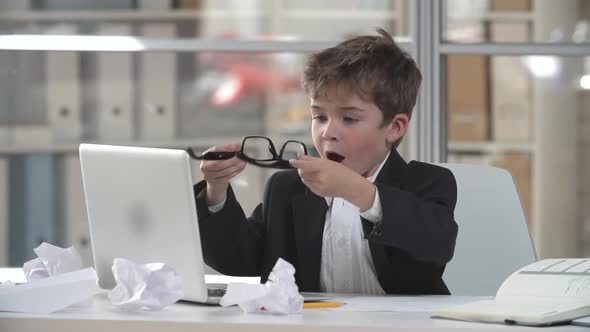 Little Business Child With Glasses alt