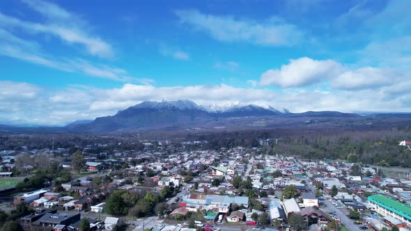 Chilean Patagonia. Famous countryside city of Pucon at South of Chile.