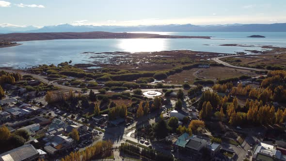 Patagonia landscape. Famous city of El Calafate at Patagonia Argentina