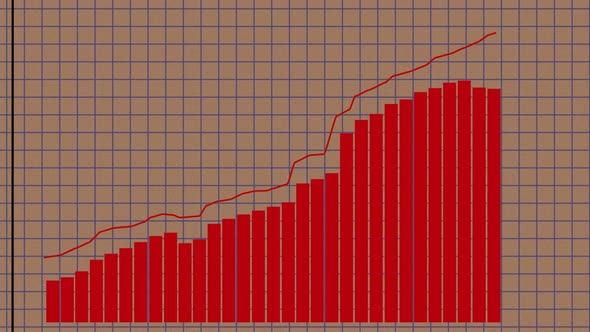 Stock price chart on the notebook page. Growth and decline dynamics.