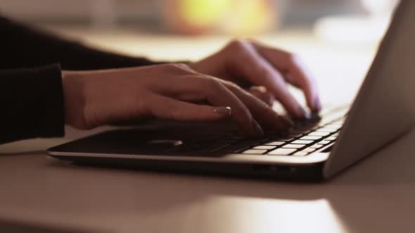 Web Searching Internet Browsing Woman Hands Laptop