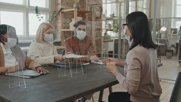 Woman Having Board Job Interview During Pandemic