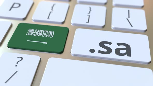 Domain .Sa and Flag of Saudi Arabia on the Buttons
