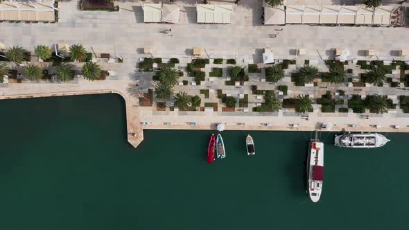 Top-down aerial view of the Split harbor