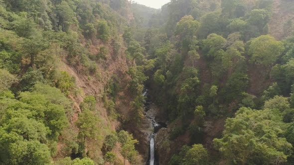 Tropical Landscape Rainforest and Waterfall