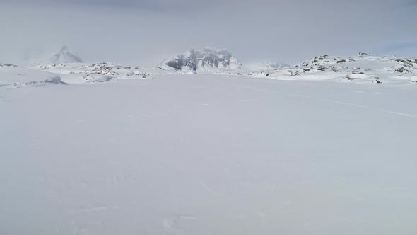 Antarctica Snow Covered Surface Aerial Timelapse