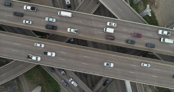 This video is about a birds eye view of rush hour traffic on major freeway in Houston. This video wa