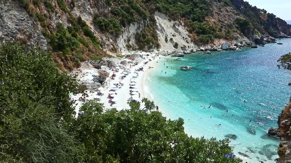 View of Beach at Lefkada Island Greece