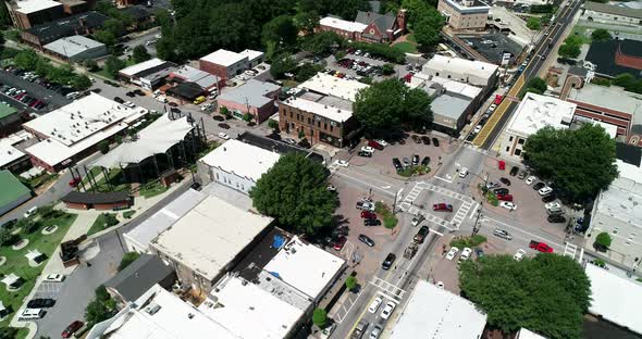 Aerial video of downtown Carrollton, GA.